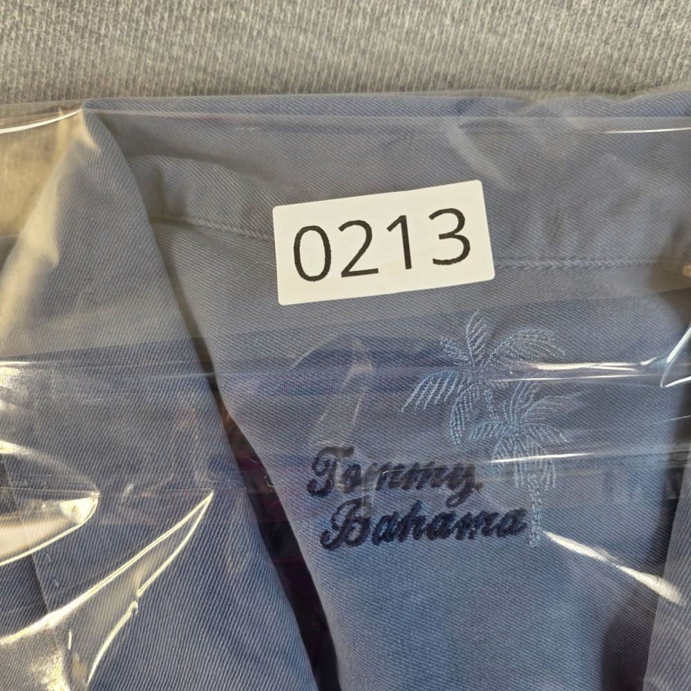 Tommy Bahama Silk Camp Shirt Mens XXL Blue Tropical Resort Luxury Minimalist - Picture 11 of 11